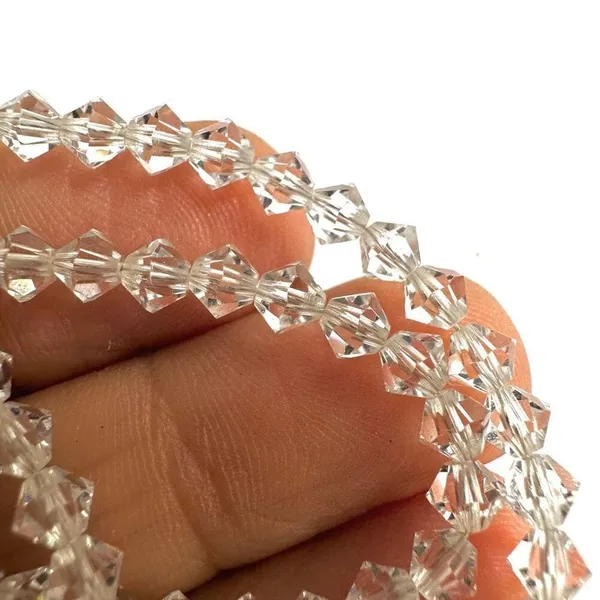 Clear crystal drop earrings - Image 2