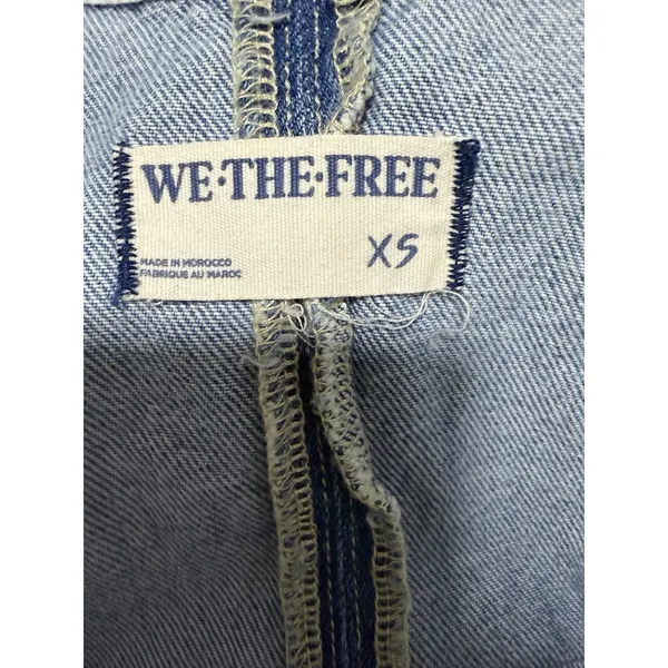 Free People "We The‎ Free" High Roller Denim Jumpsuit Light Wash Women's Size XS - Image 12