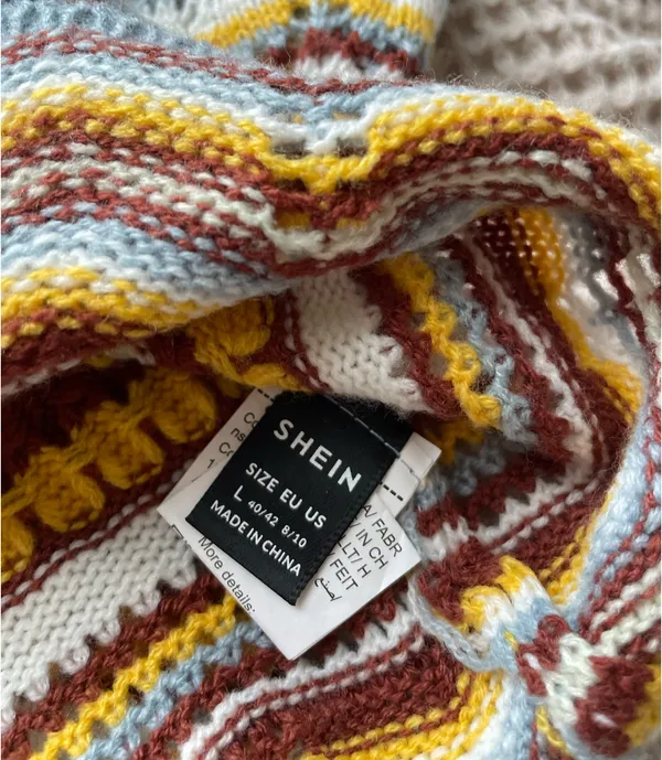 SheIn colorful striped crochet sweater - Image 2