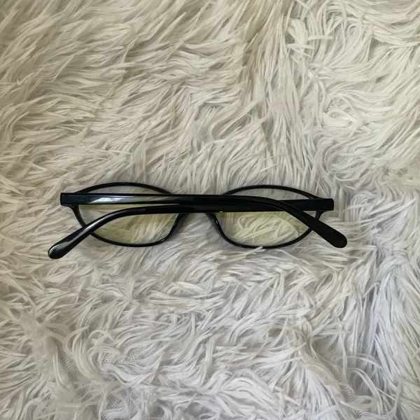 New Trendy hipster Korean oval black framed blue light clear glasses - Image 3