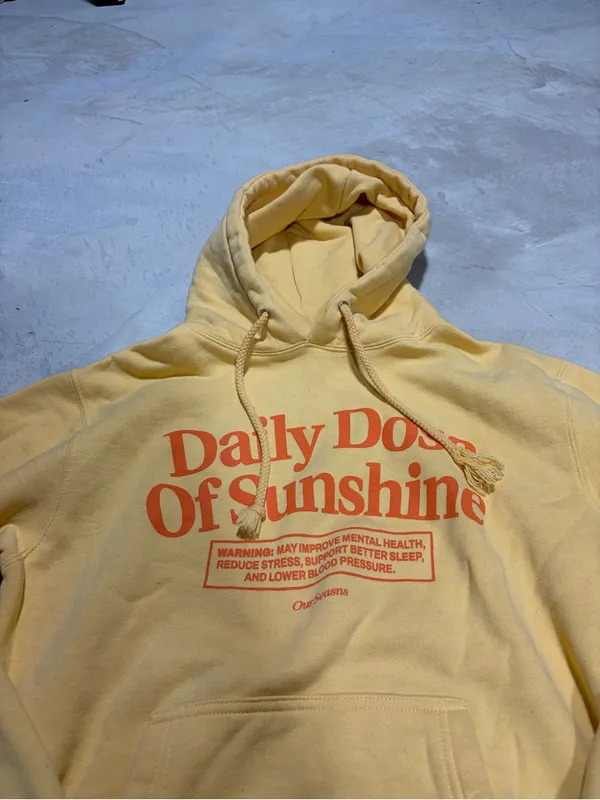 Our seasns Daily Dose Of Sunshine Yellow Hoodie Sweatshirt small - Image 2