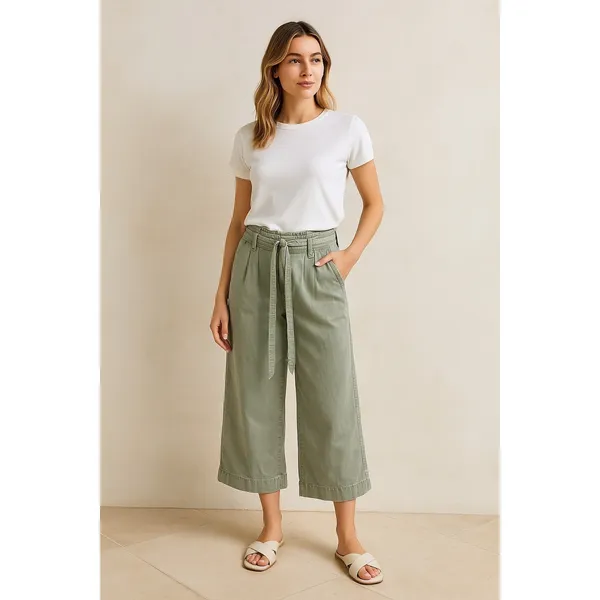 AEO Wide Leg Crop Pants Women Size 0 Indie Boho Earthy Utility Coastal Urban‎ - Image 13