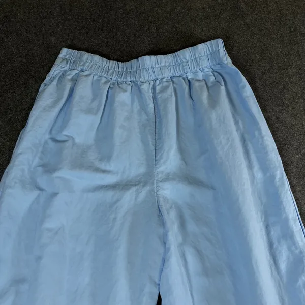 Vineyard Vines Womens Blue Linen Blend Wide Leg Crop Pants Size M High Rise - Image 12