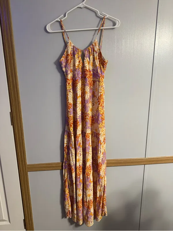 l*space Gemma Wavy Daisy Floral Print Midi Dress Size Small - Image 3