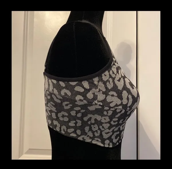 Leopards black and gray sports bra- one size - Image 2