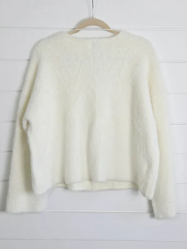 a new day Cream Fuzzy Button-Front Cardigan Sweater Size XXL NEW - Image 4