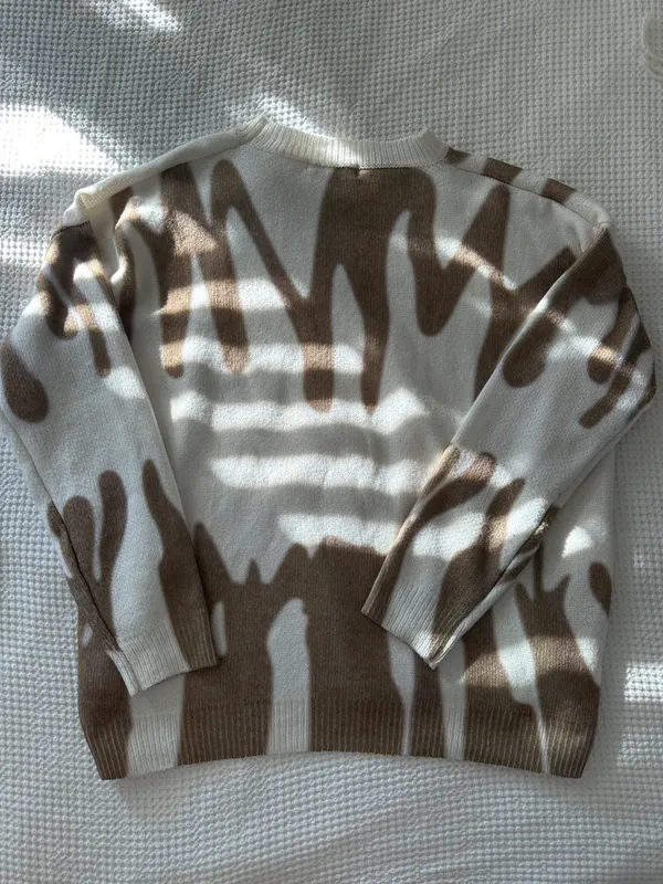 Oversized Cream Sweater Tan Size L - Image 6