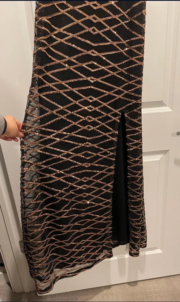Boutique Prom Black/Rose Gold Sequin Dress - Image 4