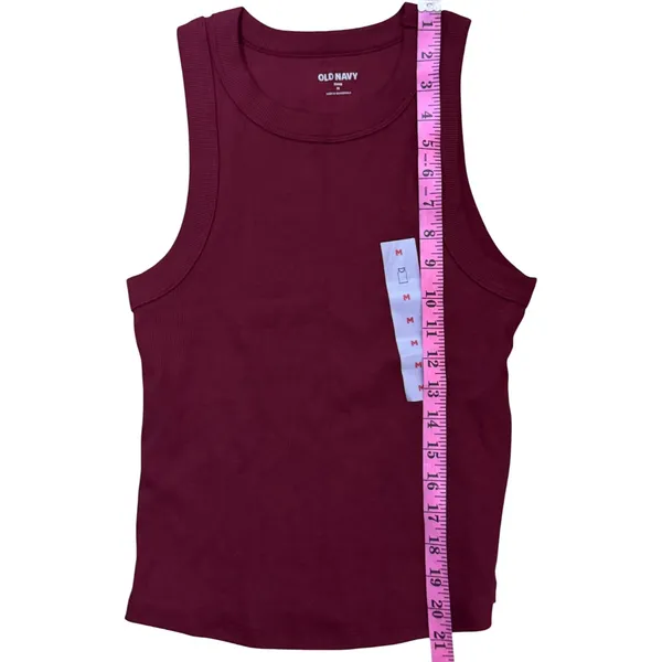 Old Navy Snug Fit Sleeveless Crop Top Maroon Color NWT Sz M - Image 7