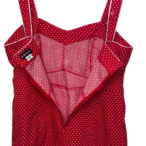 Vintage Aman Polka Dot Red Dress Plus Women Size 18 Cotton Sundress Cottagecore‎ - Image 5