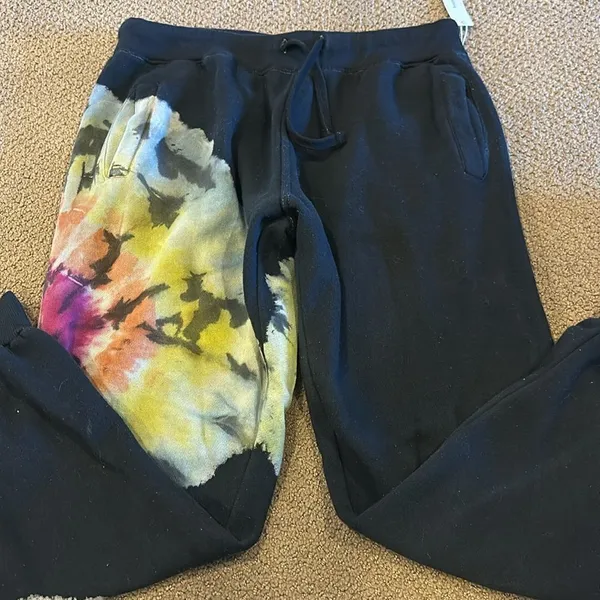 Six/Fifty Tie Dye Hoodie & Sweatpants Set Black Multicolor Size L NWT - Image 7
