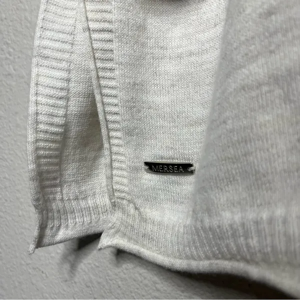 Mersea Heathered Cream Black Stripe Catalina Crewneck Sweater One Size - Image 6