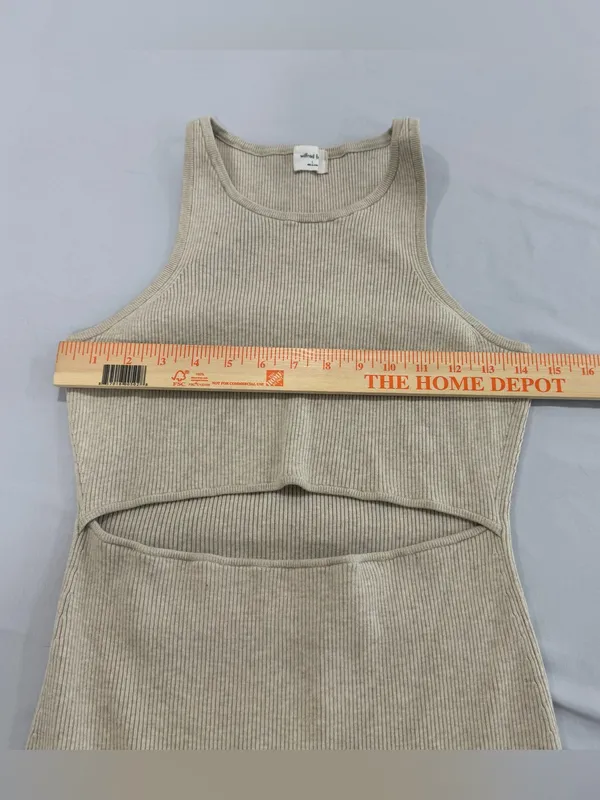 Aritzia WILFRED FREE‎ Bodycon Cut-Out Ribbed Eco Knit Mini Dress Large - Image 4