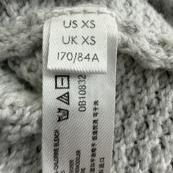 Free People FP Beach Hailee Sweater XS Gray Waffle Knit Henley Oversized Cotton - Image 12