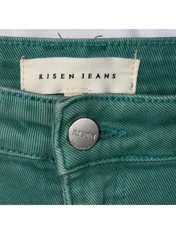 Risen Jeans Women’s Cargo Wide Leg Pants Size 9/29 Green Stretch Denim - Image 5