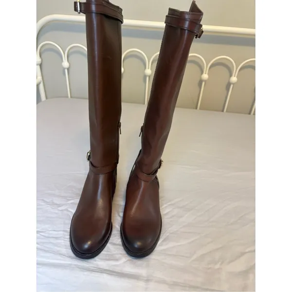 Antonio Melani Brown Riding Boots Leather Buckle Size 7.5 NWOT - Image 4