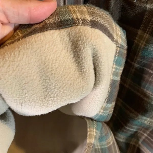 Woolrich Sherpa-Lined Plaid Hickory Shacket Size M - Image 3