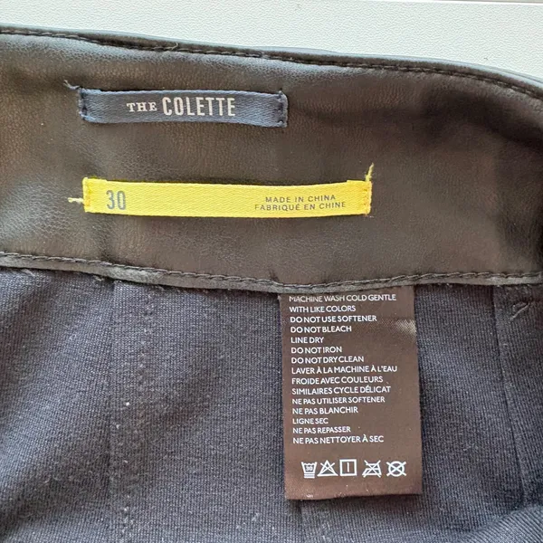 Maeve Anthropologie Colette Faux Leather Pants 30 Black Wide Leg High Rise‎ - Image 5
