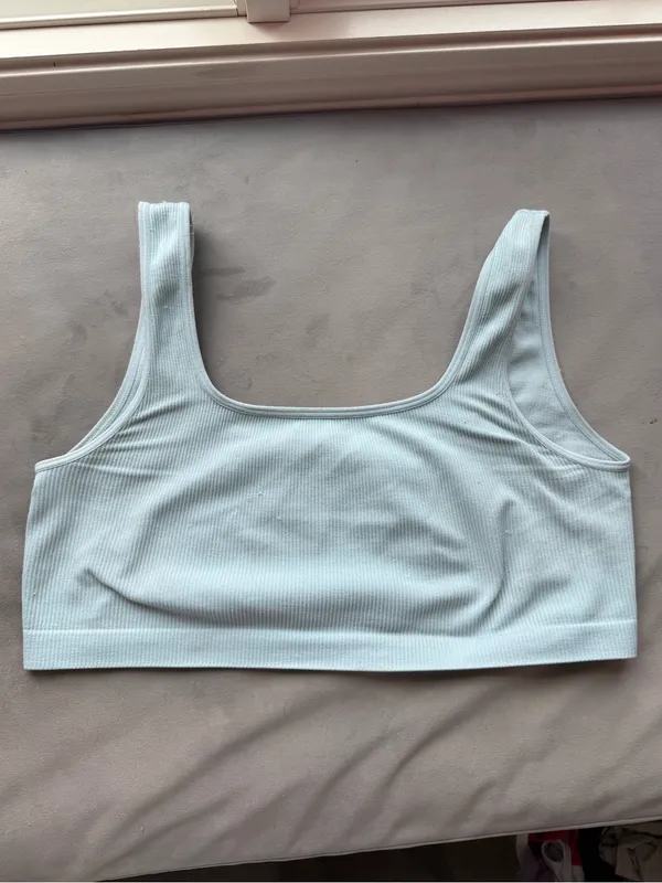 Aerie Light Blue Ribbed Scoop Bralette - Image 2