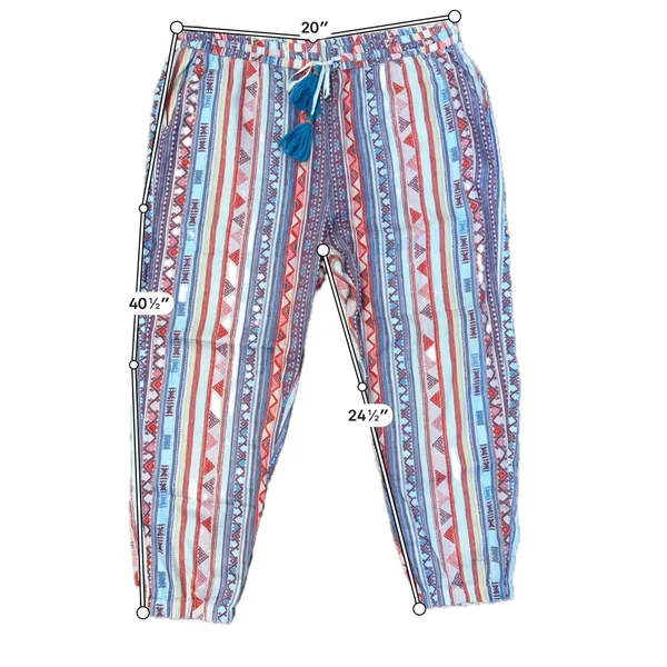 Sundance Multicolor Striped Aztec Waistband Pants - PXL - Image 3