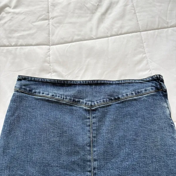Vintage Y2K Denim Blue Jean Skirt‎ Skort Womens 12 Cotton Grunge Feminine Dainty - Image 2