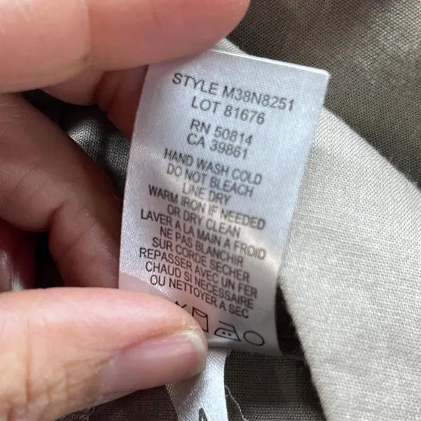 Morning Lady‎ Women's Straight Leg Beige Linen Blend Zip Up Pants Size 6 - Image 4