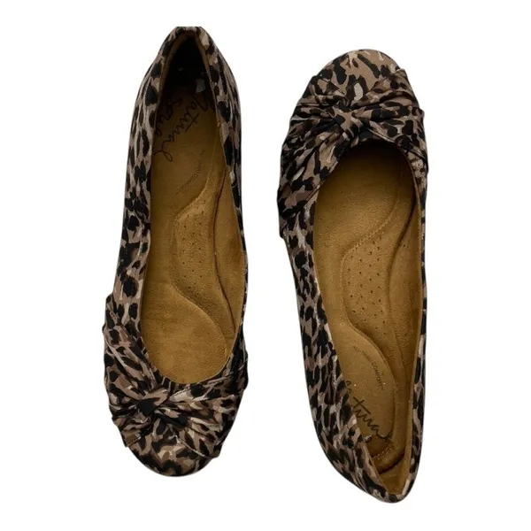 Natural Soul All Thru Comfort Slip Genie Leopard Print Twist Front Flat Sz 9 - Image 6
