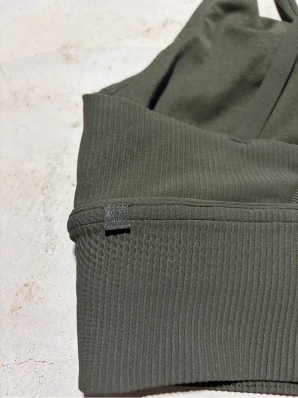 Lululemon energy longline bra Ribbed green olive sports bra 6 - Image 5