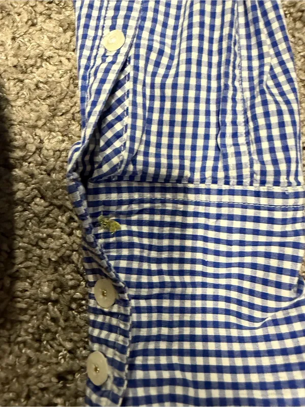 American Eagle Outfitters Blue Gingham Button-Down Shirt - Image 3