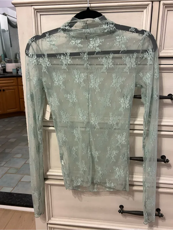 NWT Free people lady lux sheer top polar fog - Image 8