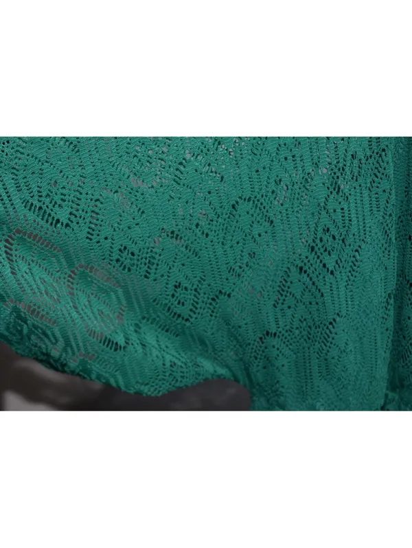 Eloquii Elements Sheer Crochet Lace Maxi Dress, Emerald Green, Plus Size 22/24 - Image 6