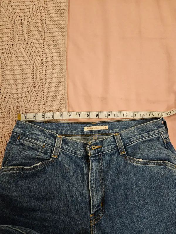 Levi's Blue Wide Leg Flare Jeans - Image 7