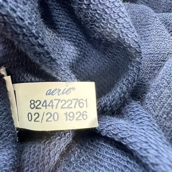 Aerie Cowl Neck Soft Pullover Sweatshirt Women's Small‎ P Faded Blue Side Slits - Image 6