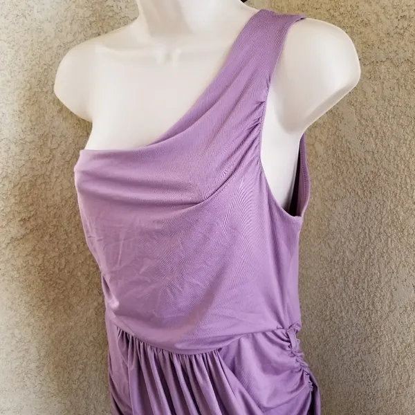 NWT Jennifer Taylor purple shoulder halter dress L - Image 4