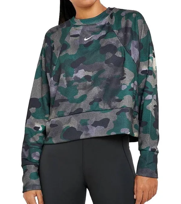 Nike Rebel Camo Dri-fit Crop Jersey Sweatshirt Camouflage Women’s Size XL - Image 9