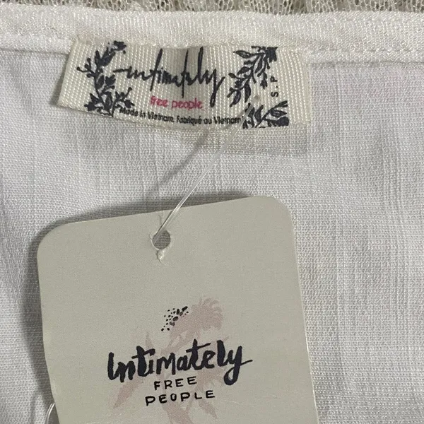 Free People White Lace-Trimmed Tank Size S - Image 7