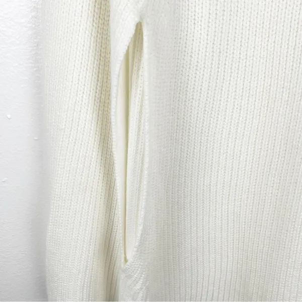 LANE BRYANT White Oversized Arm Openings Knit Poncho Sweater Size 28 Neutral - Image 8