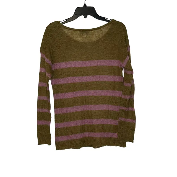 Loft Ann Taylor‎ Women Medium Mohair Striped Pullover Sweater Long Sleeve Button - Image 9