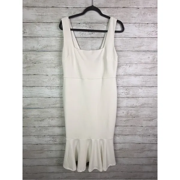 Lulus White Sleeveless Mermaid Hem Dress - Image 3