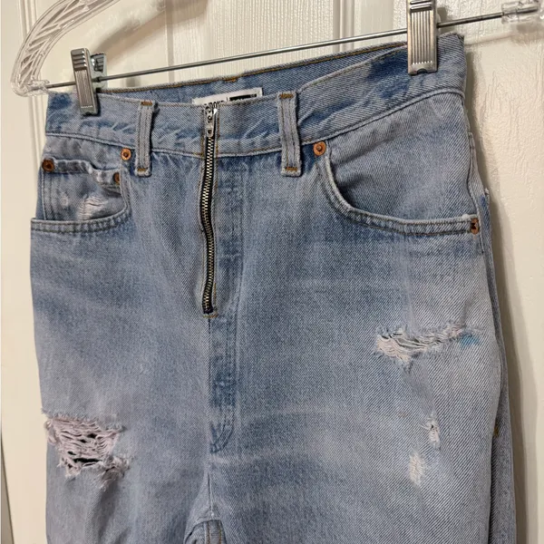 RE/DONE x LEVIS wide leg reworked jeans‎ exposed zipper size 25 - Image 2