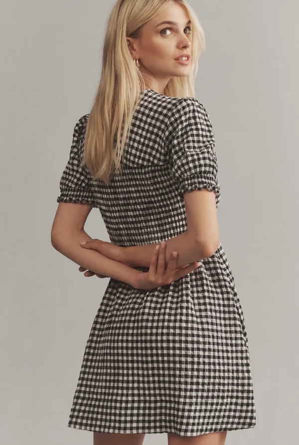 Anthropologie Maeve Puff-Sleeve Babydoll Mini Dress - Image 2