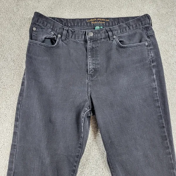 Lauren Jeans Co Ralph Lauren Womens Jeans 14 Black Classic Cowboy Bootcut Denim - Image 9