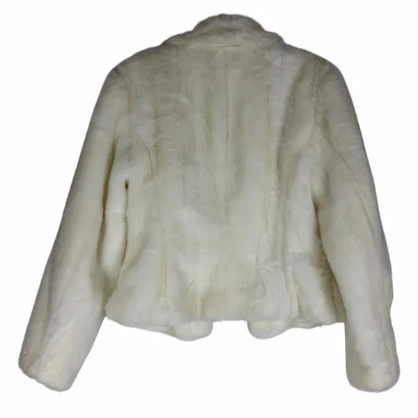 Ann Taylor LOFT Faux Fur Short Jacket White Size 4P - Image 10