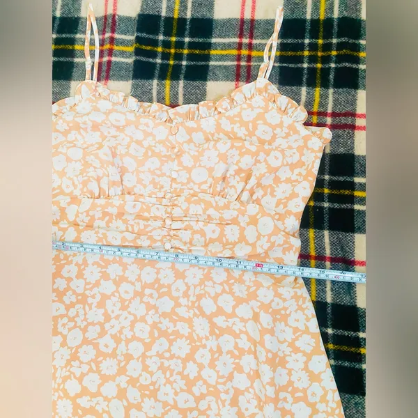 Lulus Timeless Touch Peach Floral Print A-Line Midi Dress Size Small - Image 13