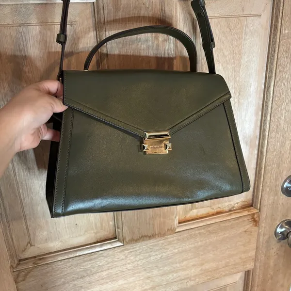 Michael kors Whitney Medium Leather‎ Satchel green crossbody - Image 2