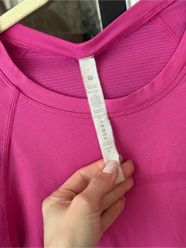 Lululemon Swiftly Tech Long Sleeve Shirt 2.0 Race Length Sonic Pink tee crop - Image 4