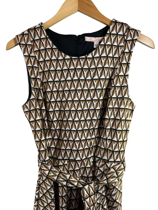 Hutch for Anthropologie Amina Geometric Knit Fit & Flare Dress Belted Size M - Image 5