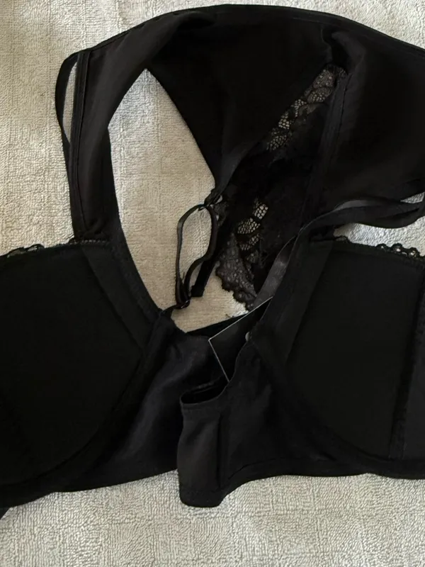NWT Frederick's of Hollywood Lace Front-Close Push-Up Bra with Neck Tie Size M - Image 7