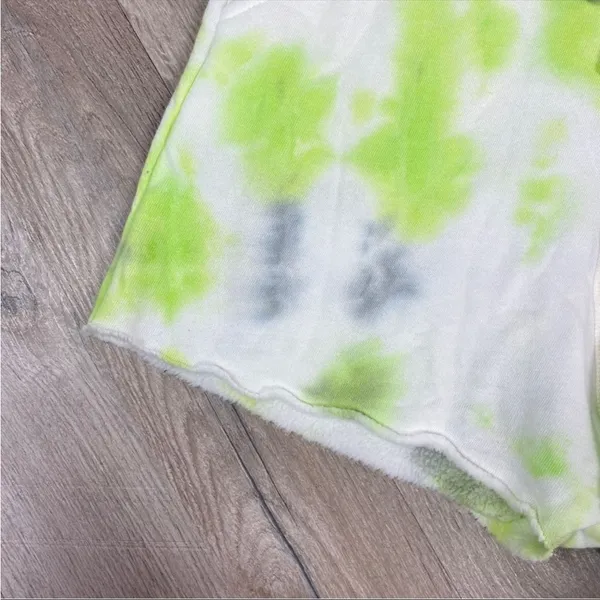 Free People Kelly Sweat Shorts Tie Dye‎ Citron Green Gray X Small - Image 6