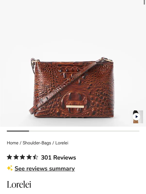 Brahmin Cognac Croc-Embossed Leather Messenger - Image 5